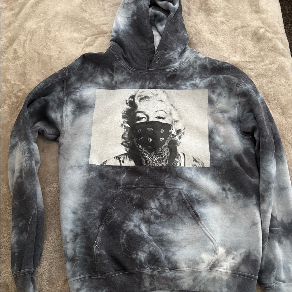Tie-Dye Hoodie with Graphic Print